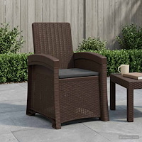 vidaXL Reclining gardenstol i rottinglook Brun och antracit PP