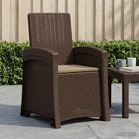 vidaXL Reclining gardenstol i rottinglook Brun och taupe PP