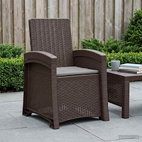 vidaXL Reclining gardenstol i rottinglook Brun och ljusgrå PP