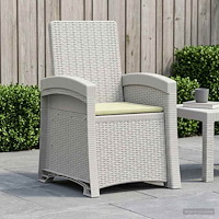 vidaXL Reclining gardenstol i rottinglook Vit och grädde PP