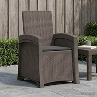 vidaXL Reclining gardenstol i rottinglook Ljusgrå och antracit PP