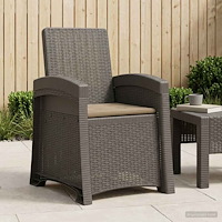 vidaXL Reclining gardenstol i rottinglook Ljusgrå och Taupe PP