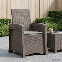 vidaXL Reclining gardenstol i rottinglook Ljusgrå PP