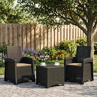 vidaXL Reclining gardenstol i rottinglook 2 pcs Antracit och taupe PP