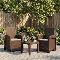 vidaXL Reclining gardenstol i rottinglook 2 pcs Brun och ljusgrå PP