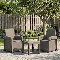 vidaXL Reclining gardenstol i rottinglook 2 pcs Ljusgrå och antracit