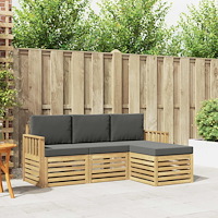 vidaXL Utomhussoffset 4 pcs Vit och antracit 189,5 x 122,5 x 73 cm