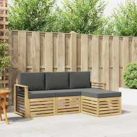 vidaXL Utomhussoffset 4 pcs Vit och antracit 189,5 x 122,5 x 73 cm