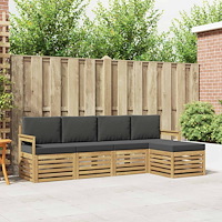 vidaXL Utomhussoffset 5 pcs Vit och antracit 249 x 122,5 x 73 cm