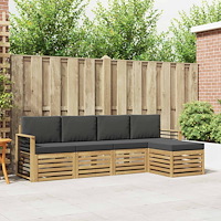 vidaXL Utomhussoffset 5 pcs Vit och antracit 249 x 122,5 x 73 cm