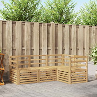 vidaXL Soffgrupper 4 pcs Vit 185,5 x 126,5 x 73 cm Massivt Akaciaträ