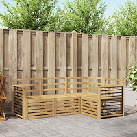 vidaXL Soffgrupper 4 pcs Vit 187,5 x 128,5 x 73 cm Massivt Akaciaträ