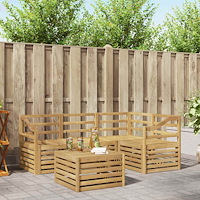 vidaXL Utomhussoffset 5 pcs Vit 59 x 59 x 37 cm Massivt Akaciaträ