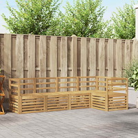vidaXL Utomhussoffset 5 pcs Vit 245 x 126,5 x 73 cm Massivt Akaciaträ