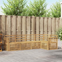 vidaXL Utomhussoffset 5 pcs Vit 247 x 128,5 x 73 cm Massivt Akaciaträ