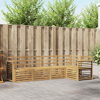 vidaXL Utomhussoffset 5 pcs Vit 247 x 128,5 x 73 cm Massivt Akaciaträ