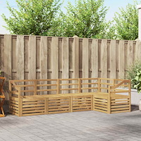 vidaXL Utomhussoffset 5 pcs Vit 245 x 126,5 x 73 cm Massivt Akaciaträ
