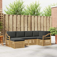 vidaXL Utomhussoffset 6 pcs Vit och antracit Polyester