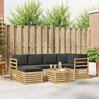 vidaXL Utomhussoffset 7 pcs Vit och antracit Polyester