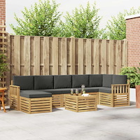vidaXL Utomhussoffset 8 pcs Vit och antracit 59 x 59 x 37 cm Polyester
