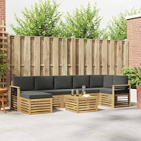 vidaXL Utomhussoffset 8 pcs Vit och antracit 59 x 59 x 37 cm Polyester
