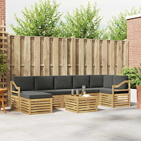 vidaXL Utomhussoffset 8 pcs Vit och antracit 59 x 59 x 37 cm Polyester