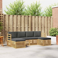 vidaXL Soffgrupper 6 pcs Vit och antracit 245 x 122,5 x 73 cm
