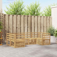 vidaXL Utomhussoffset 6 pcs Vit 245 x 126,5 x 73 cm Massivt Akaciaträ
