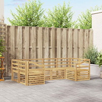 vidaXL Utomhussoffset 6 pcs Vit 245 x 126,5 x 73 cm Massivt Akaciaträ