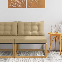 vidaXL Utomhus Mellansoffa med kudde Vit 79 x 83 x 73 cm stål