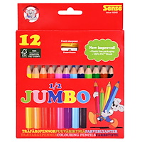 Sense Träfärgpennor 1/2 Jumbo 12-Pack