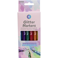 Sense Fiberpennor Glitter 6-pack