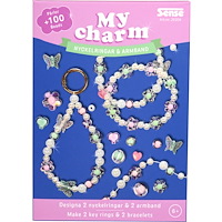 Sense Pärlset Nyckelring & Armband Grön/Rosa