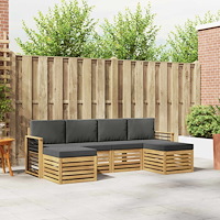 vidaXL Soffgrupper 6 pcs Vit och antracit 249 x 122,5 x 73 cm