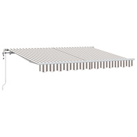 vidaXL Utdragbar markis Ljusgrå och vit. 350 x 250 cm