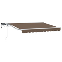 vidaXL Manuell markisram med LED-lampor Taupe 4,5 × 3 m