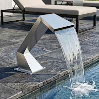 vidaXL Poolfall med RGB LEDs Rostfritt stål 63,5 x 29 x 51 cm Silver