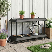 vidaXL Hyllsystem 2 nivåer 100 x 40 x 55,5 cm PP Antracit