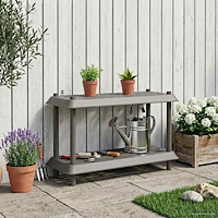 vidaXL Hyllsystem 2 nivåer 100 x 40 x 55,5 cm PP Ljusgrå