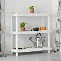 vidaXL Hyllsystem 3 nivåer 100 x 40 x 96 cm PP Vit