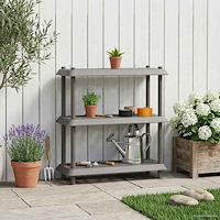vidaXL Hyllsystem 3 nivåer 100 x 40 x 96 cm PP Ljusgrå