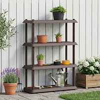 vidaXL Hyllsystem 4 nivåer 100 x 40 x 136,5 cm PP Brun
