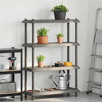 vidaXL Hyllsystem 4 nivåer 100 x 40 x 136,5 cm PP Ljusgrå