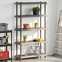 vidaXL Hyllsystem 5 nivåer 100 x 40 x 177 cm PP Ljusgrå