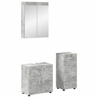 vidaXL Badrumsmöbelset TULUM 3 pcs Betonggrå 60 x 34 x 63 cm