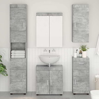 vidaXL Badrumsmöbelset TULUM 5 st Betonggrå 60 x 34 x 63 cm