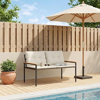 vidaXL Utomhusbänk 2 -Seater 116 x 67,5 x 72 cm konstrotting Gräddvit