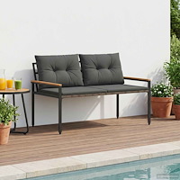 vidaXL Utomhusbänk 2 -Seater 116 x 67,5 x 72 cm konstrotting Mörkgrå