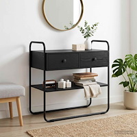 vidaXL Konsolbord Svart ek 80 x 40 x 75 cm Konstruerat trä