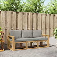 vidaXL Utomhussoffset 3 pcs Vit och ljusgrå 197,5 x 63 x 73 cm